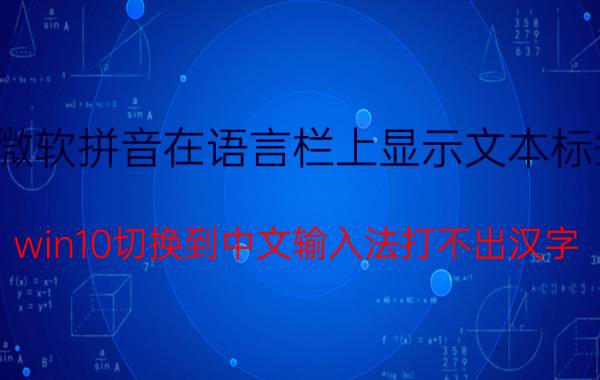 微软拼音在语言栏上显示文本标签 win10切换到中文输入法打不出汉字？